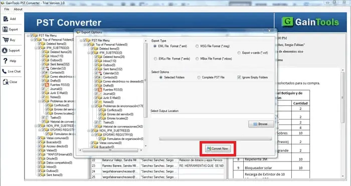 Screenshot 3 of GainTools PST to MSG Converter