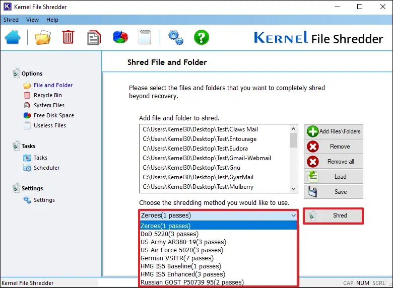 Screenshot 2 of Kernel File Shredder