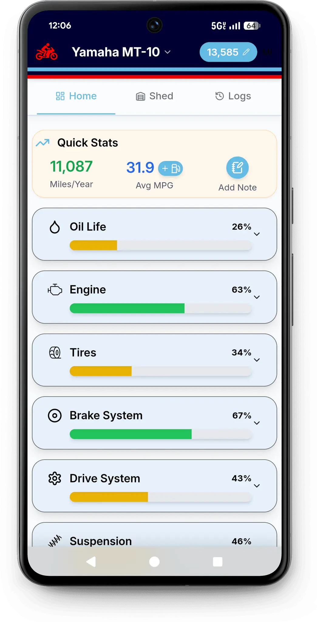 Screenshot 1 of Moto Shed: Motorcycle Maintenance