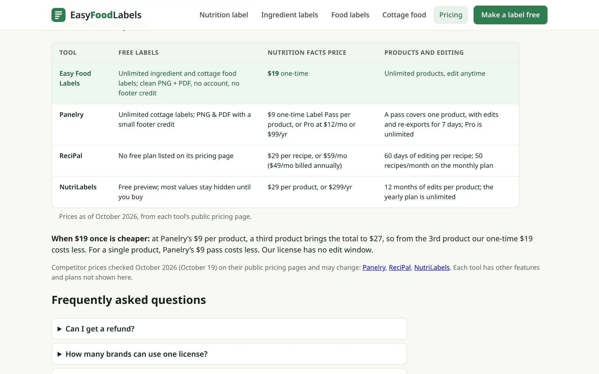 Screenshot 6 of Easy Food Labels