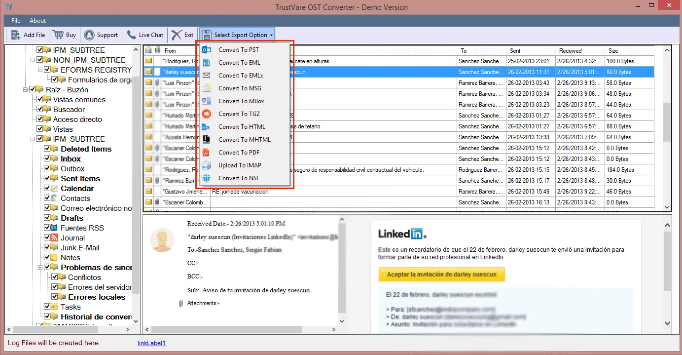 Screenshot 3 of TrustVare OST to PST Converter