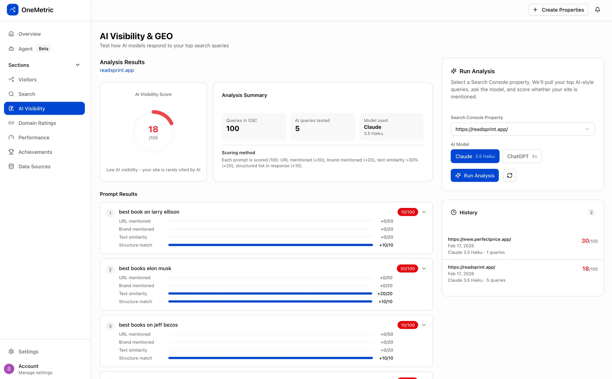 Screenshot 1 of OneMetric