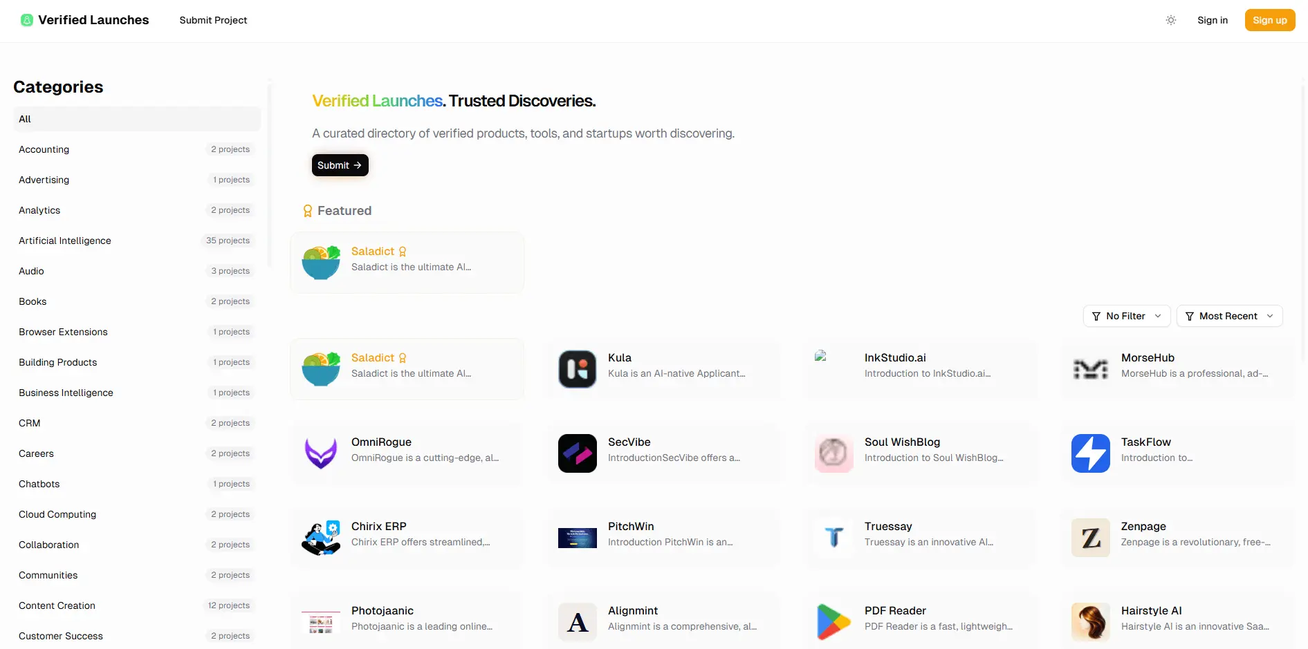 Screenshot 1 of Verified Launches