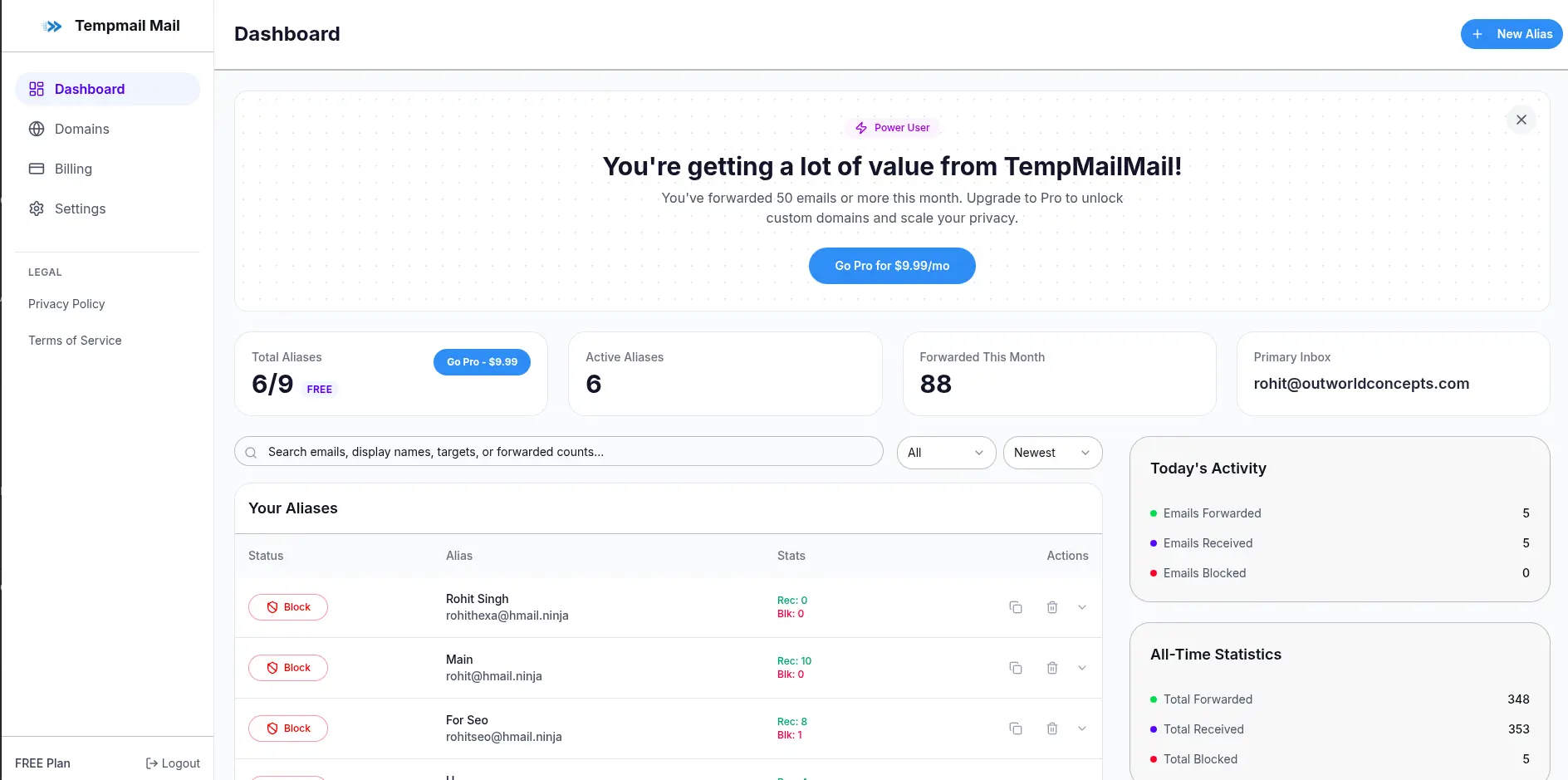 Screenshot 1 of Temp Mail