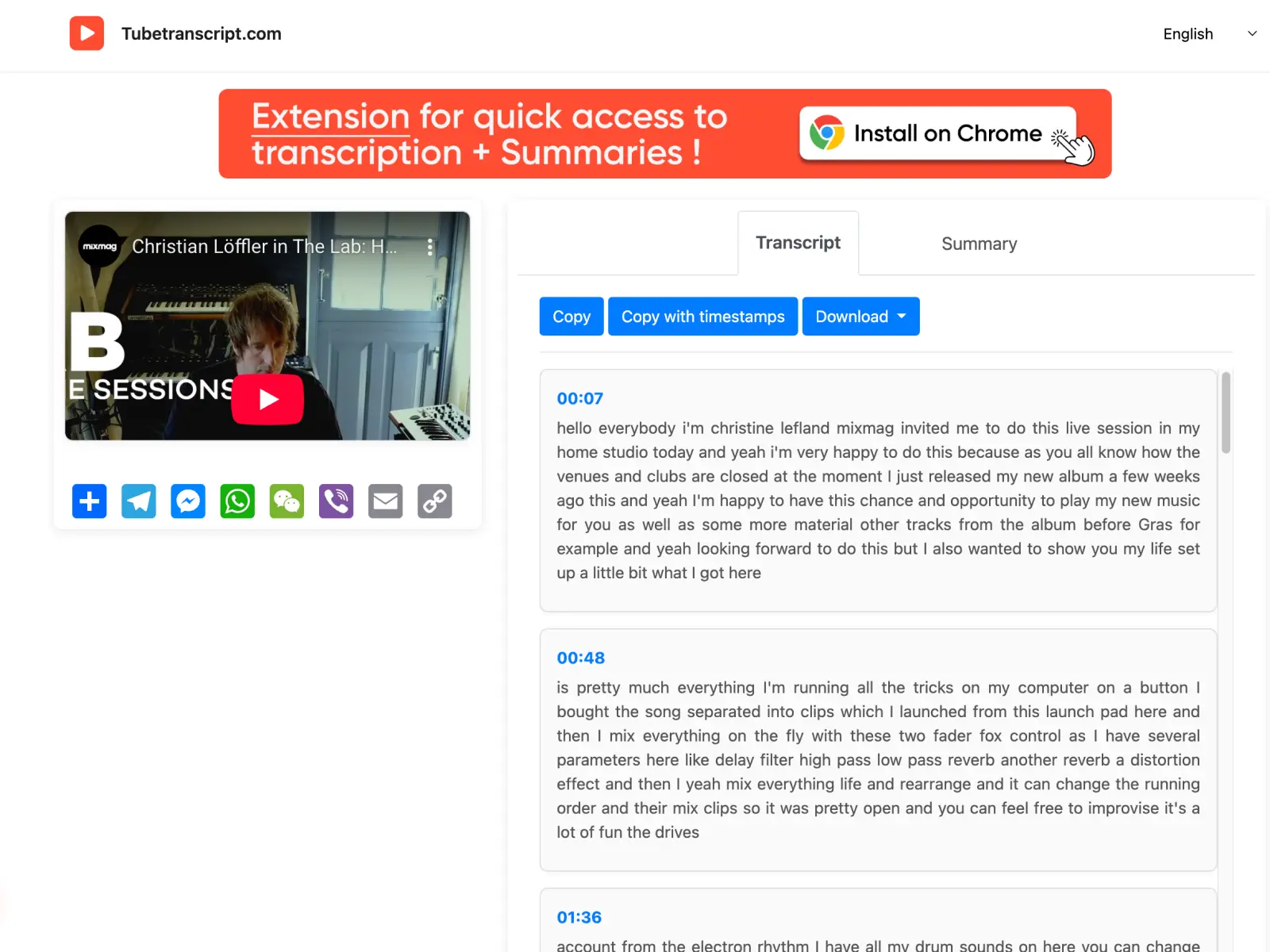 Screenshot 1 of Tubetranscript