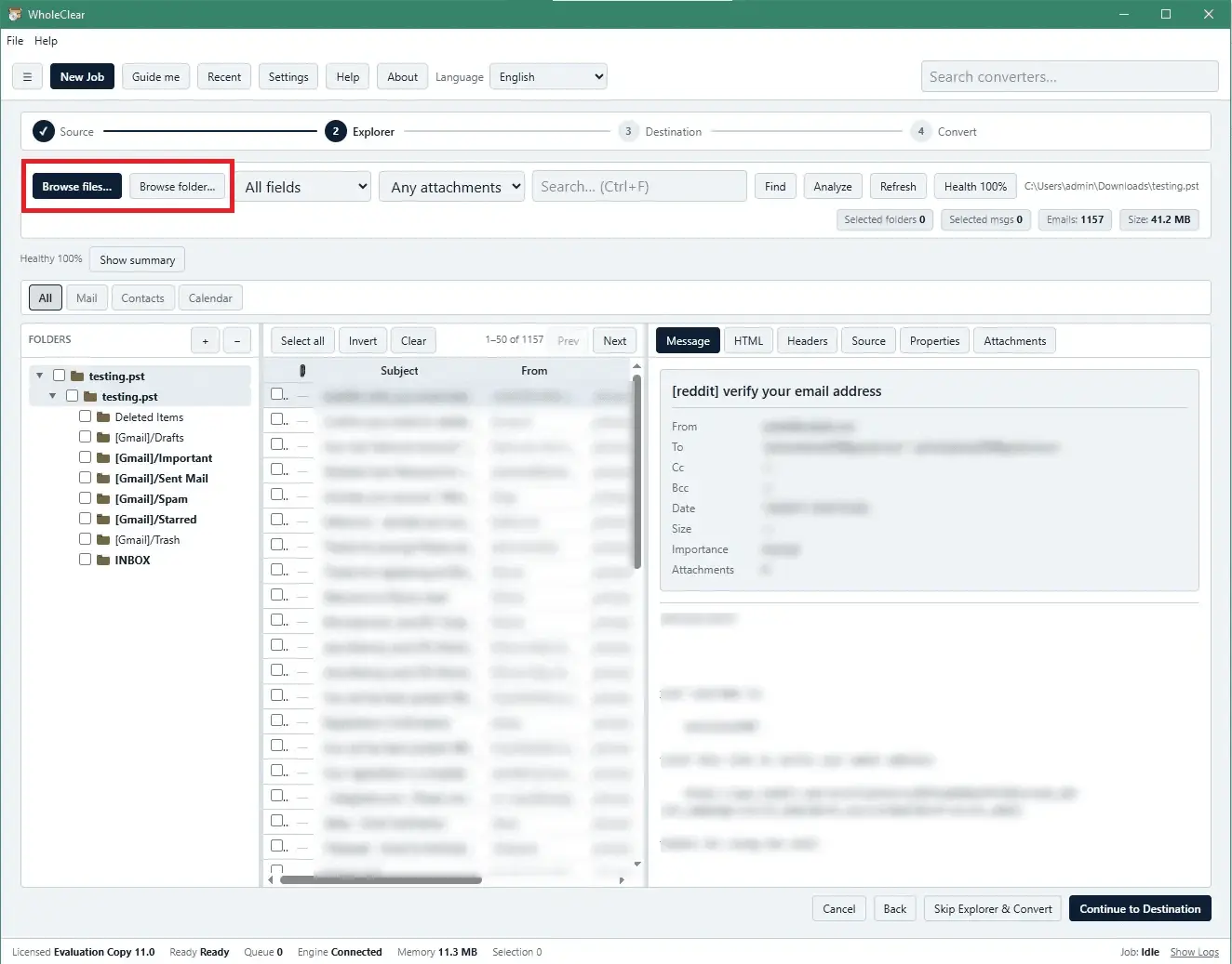 Screenshot 2 of WholeClear PST to TGZ Converter