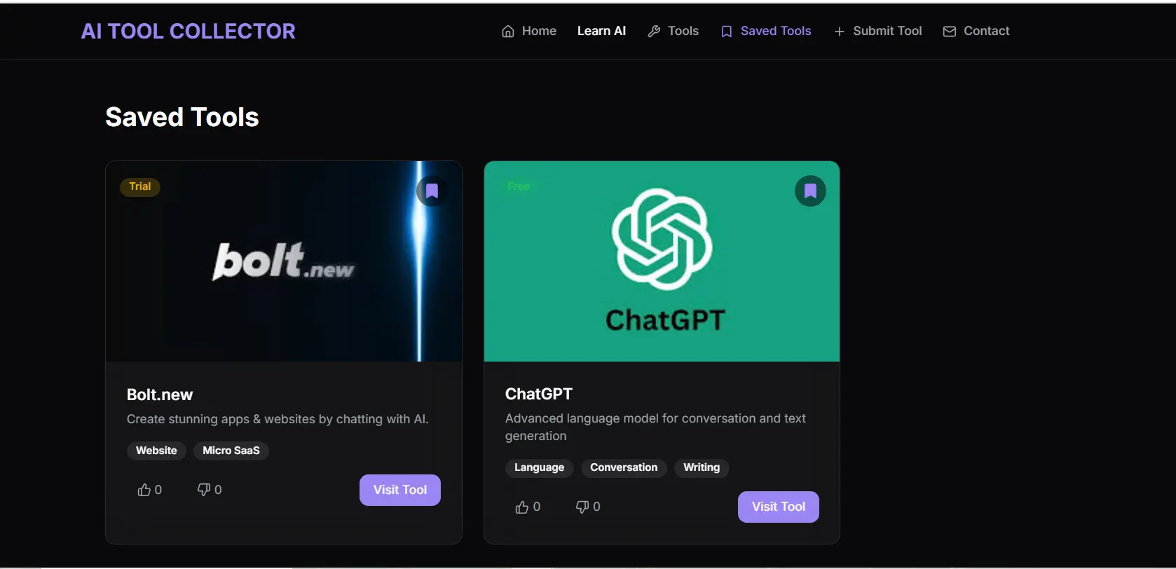 Screenshot 2 of AI tool collector