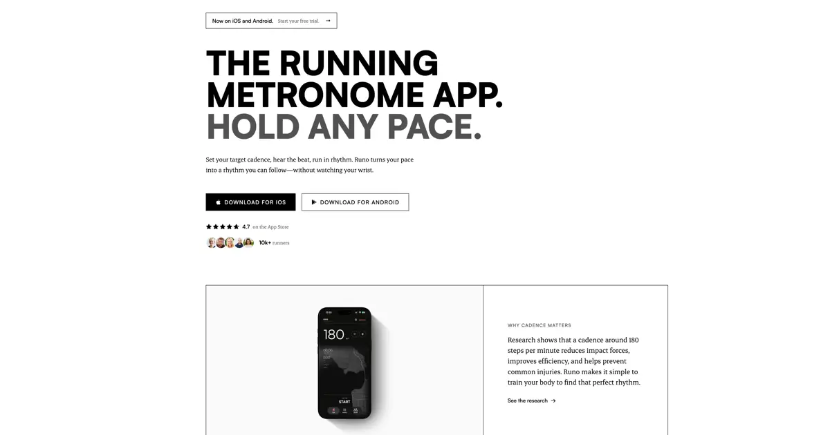 Screenshot 1 of Runo - Metronome for Running