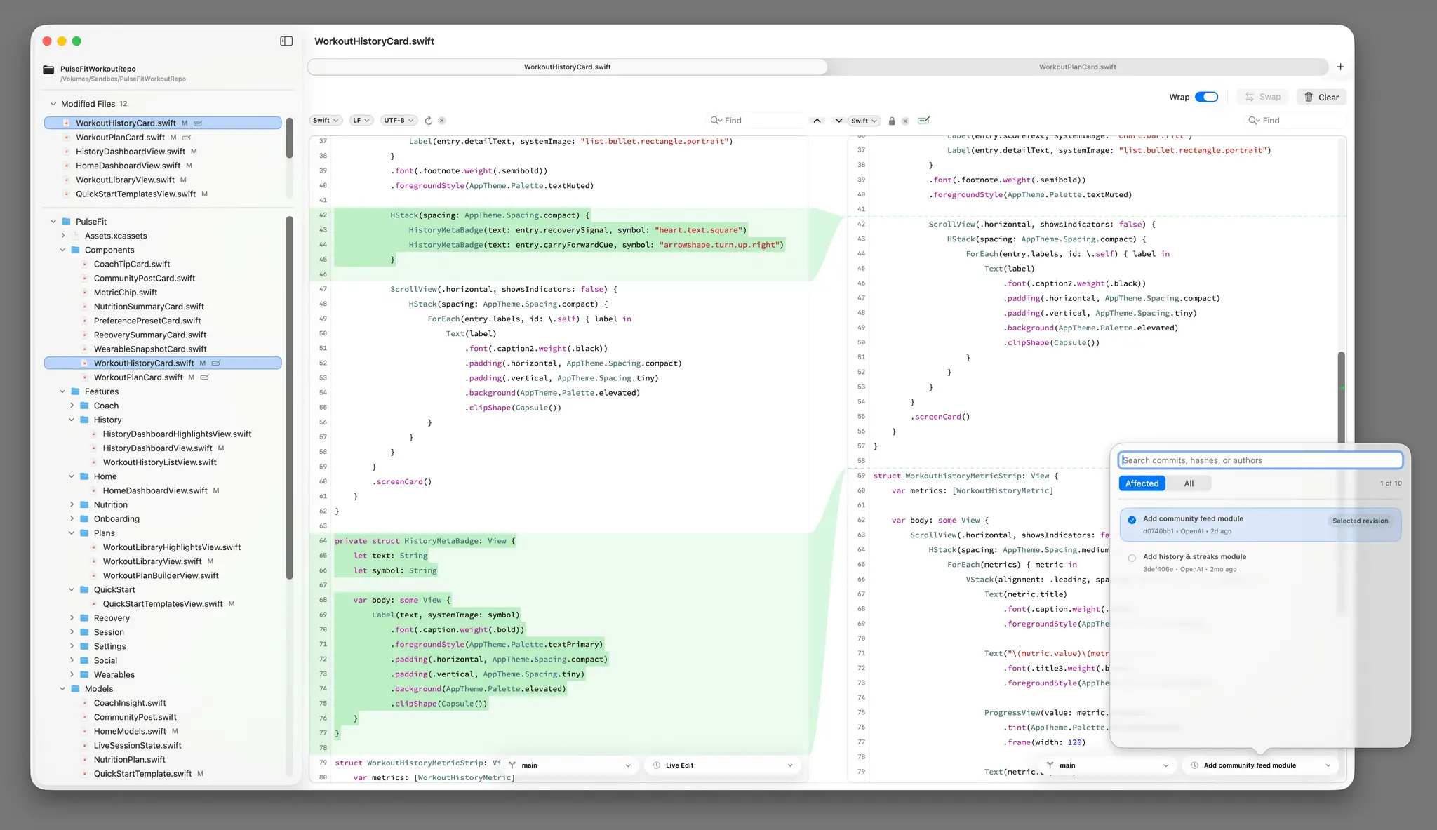 Screenshot 1 of RibbonDiff