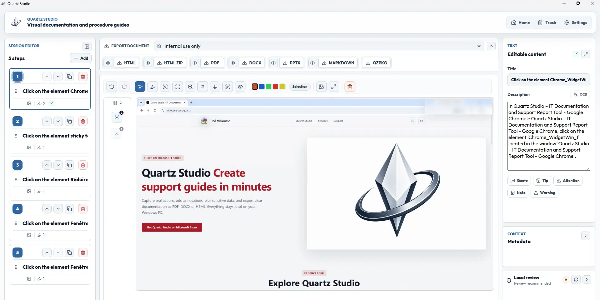 Screenshot 3 of Quartz Studio