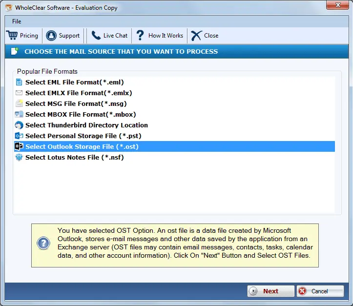 Screenshot 2 of WholeClear OST to PST Converter 