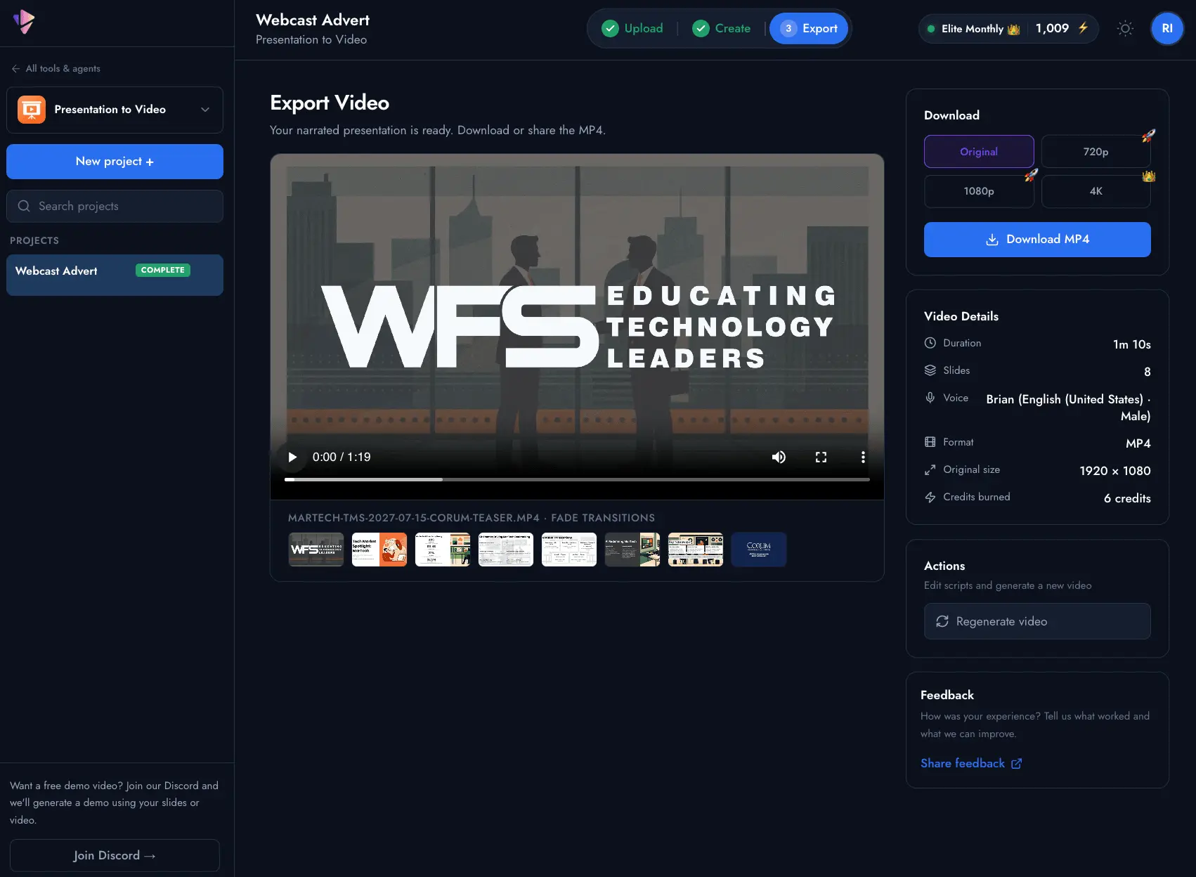 Screenshot 3 of Presentation to Video