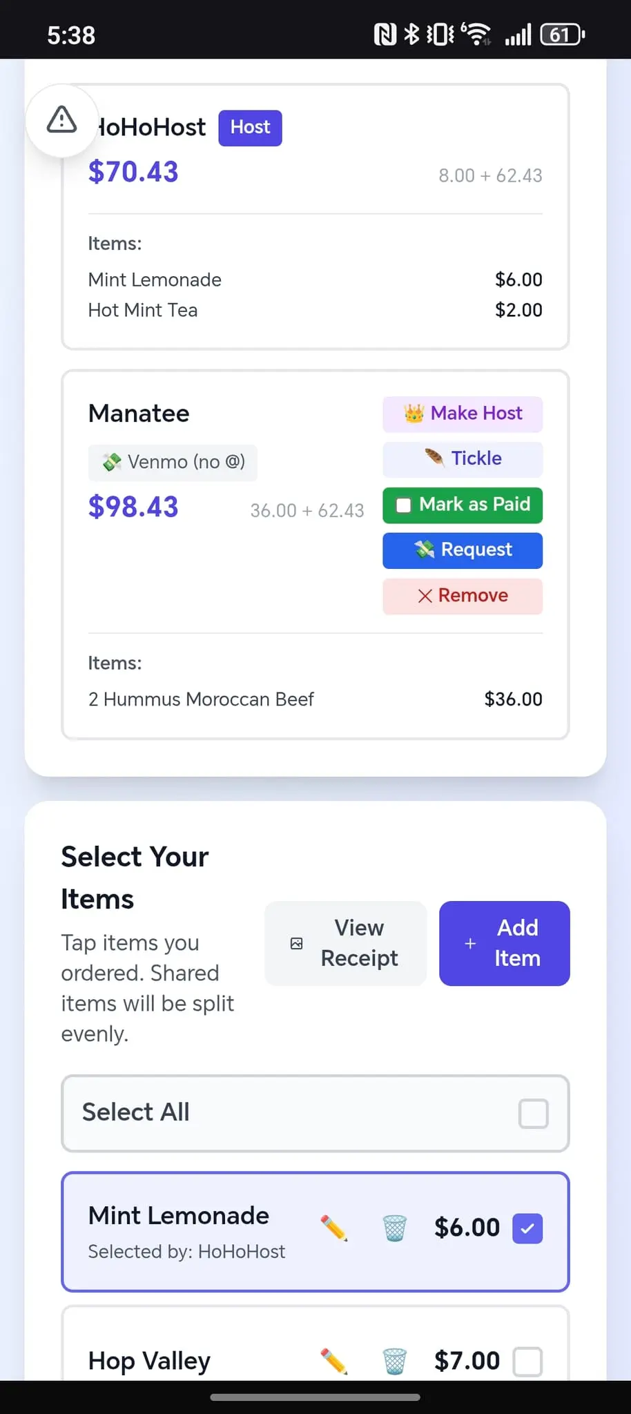 Screenshot 2 of Divit - Easy Bill Splitting in a Snap