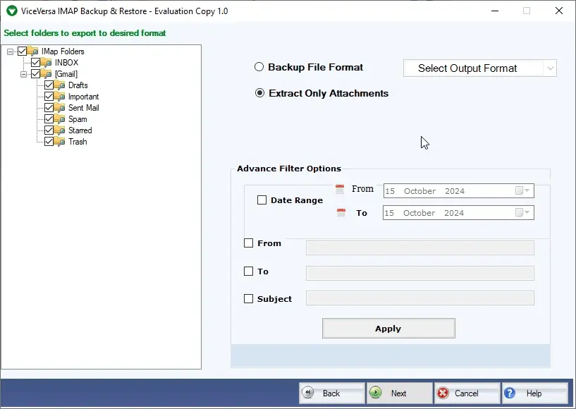Screenshot 3 of ViceVersa IMAP Backup & Restore Software