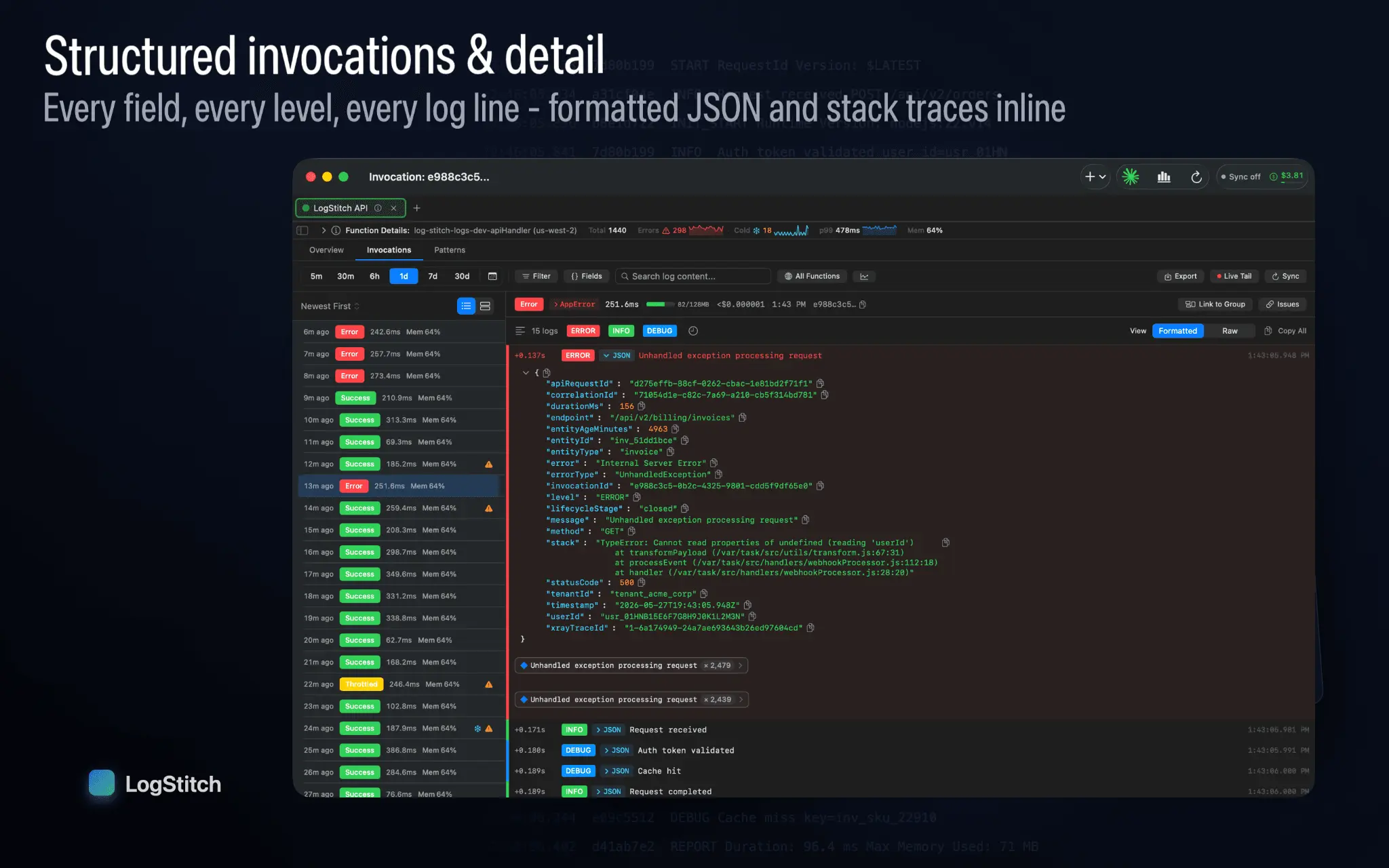 Screenshot 3 of LogStitch