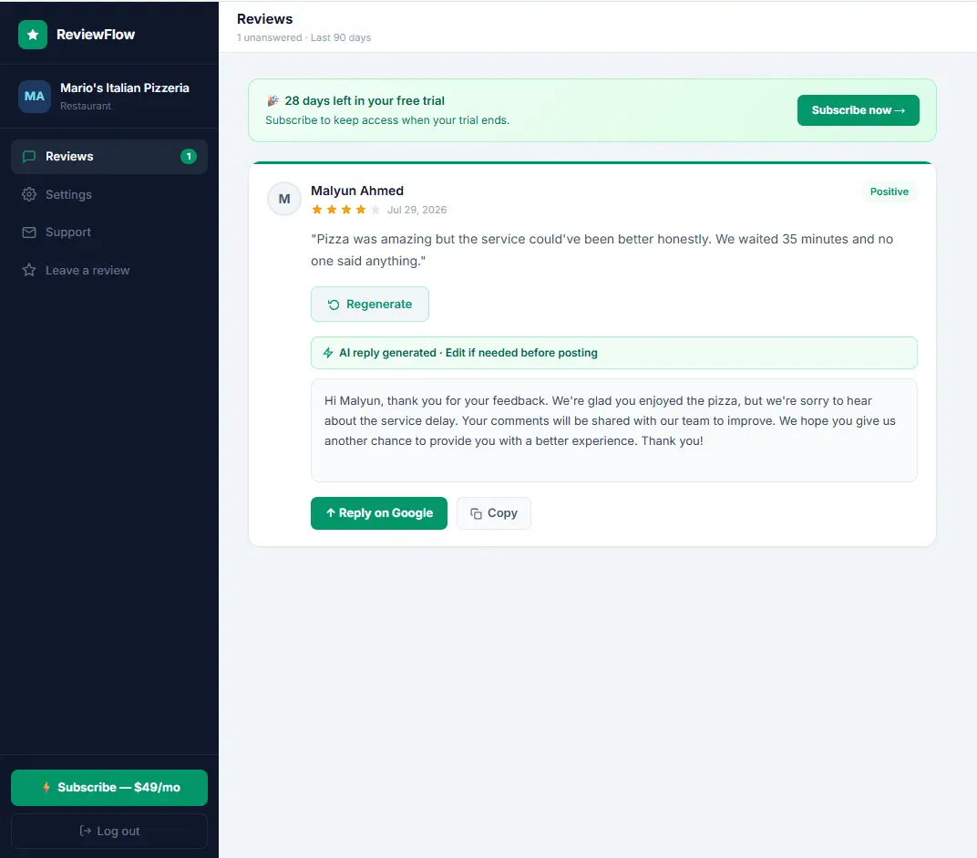 Screenshot 2 of ReviewFlow