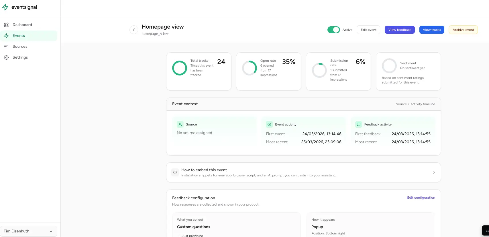 Screenshot 1 of EventSignal