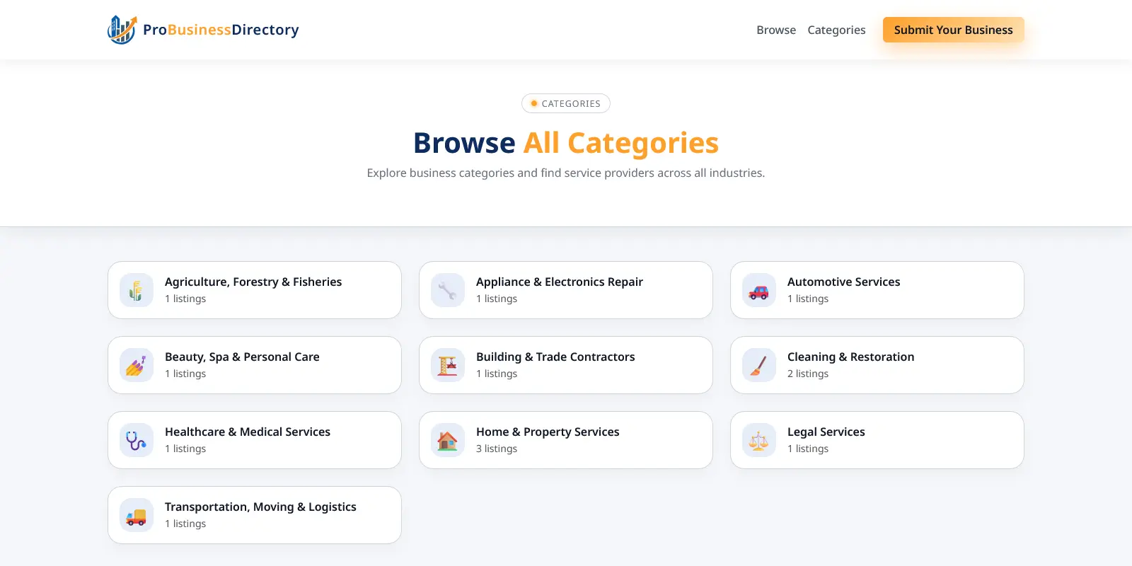 Screenshot 1 of Pro Business Directory