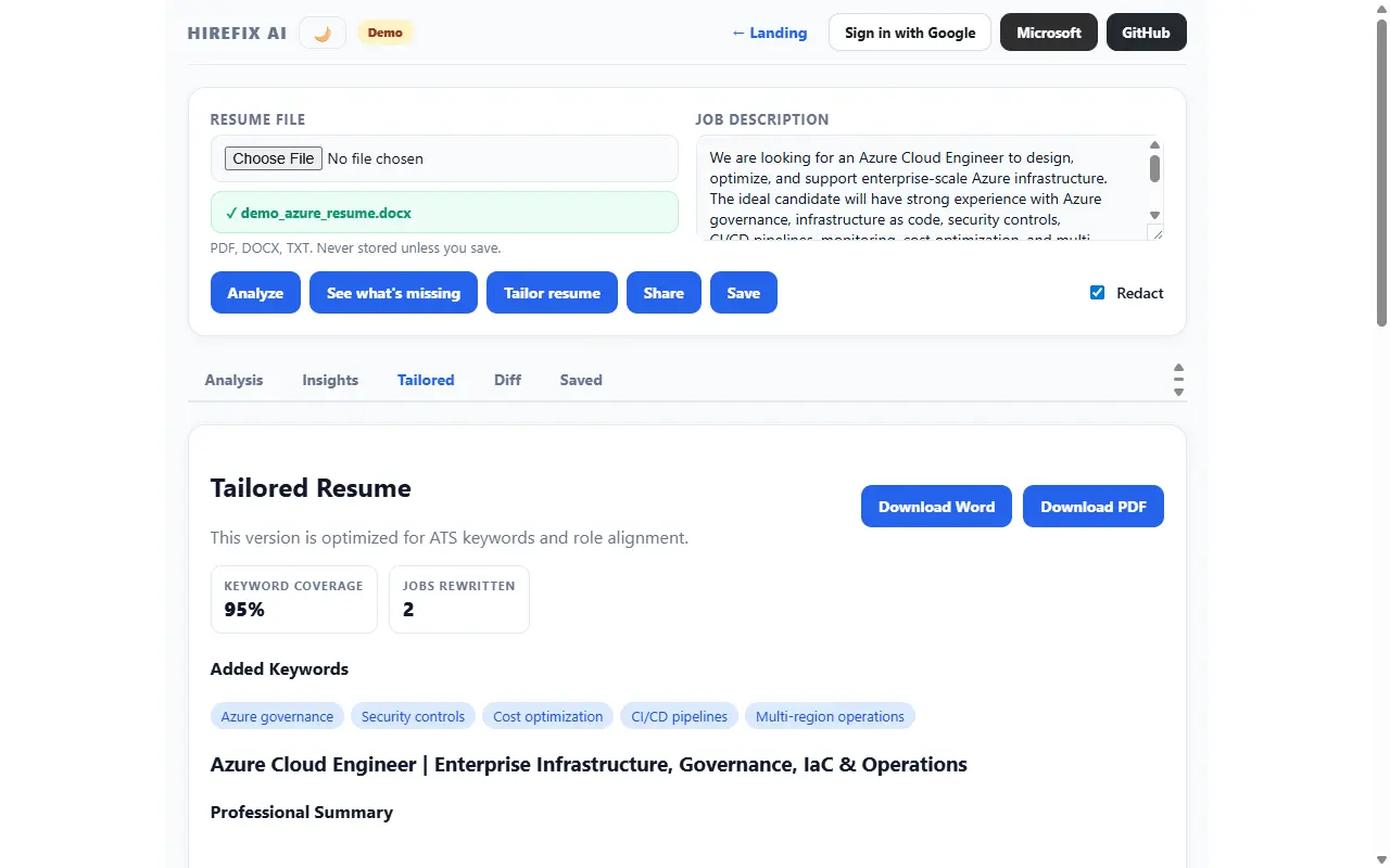 Screenshot 3 of HireFix AI