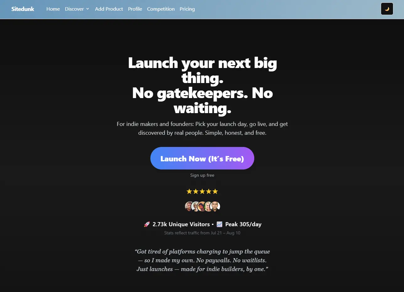 Screenshot 1 of Sitedunk