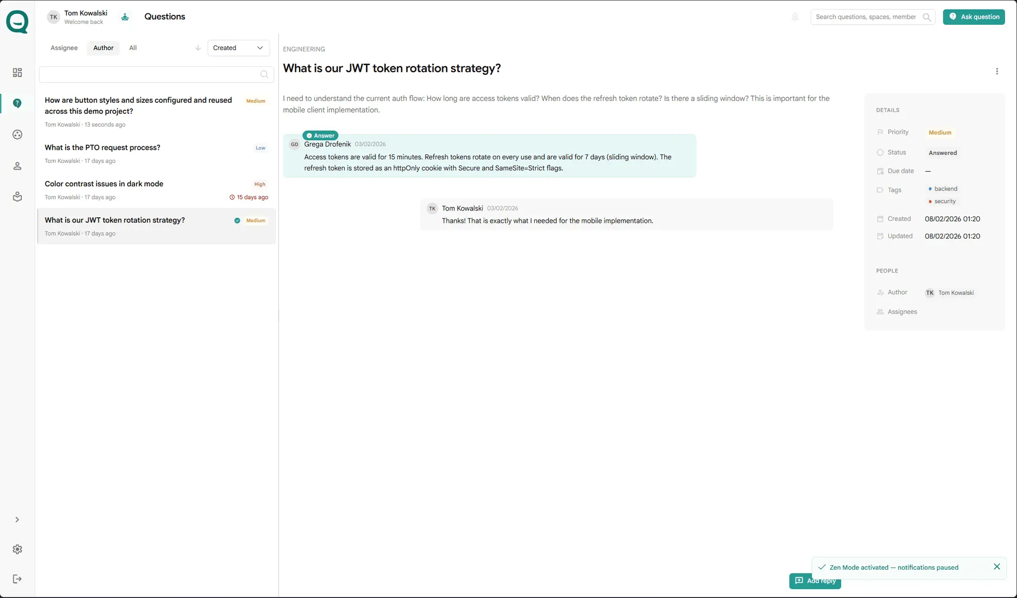 Screenshot 2 of quietQ