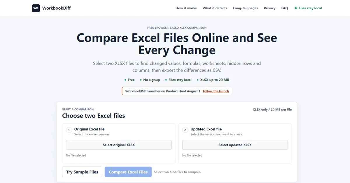 Screenshot 1 of WorkbookDiff