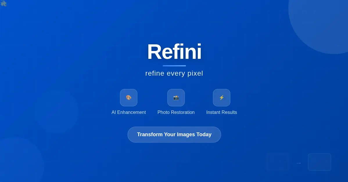 Screenshot 1 of Refini AI Photo Enhancer & Face Unblur