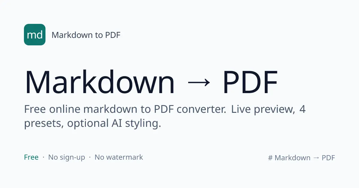 Screenshot 1 of Markdown to PDF