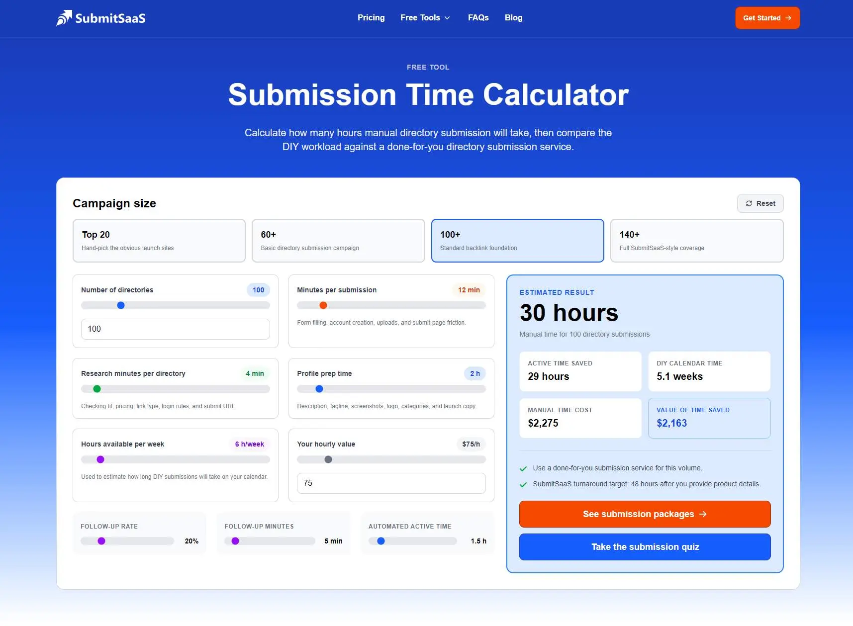 Screenshot 1 of Submission Time Calculator
