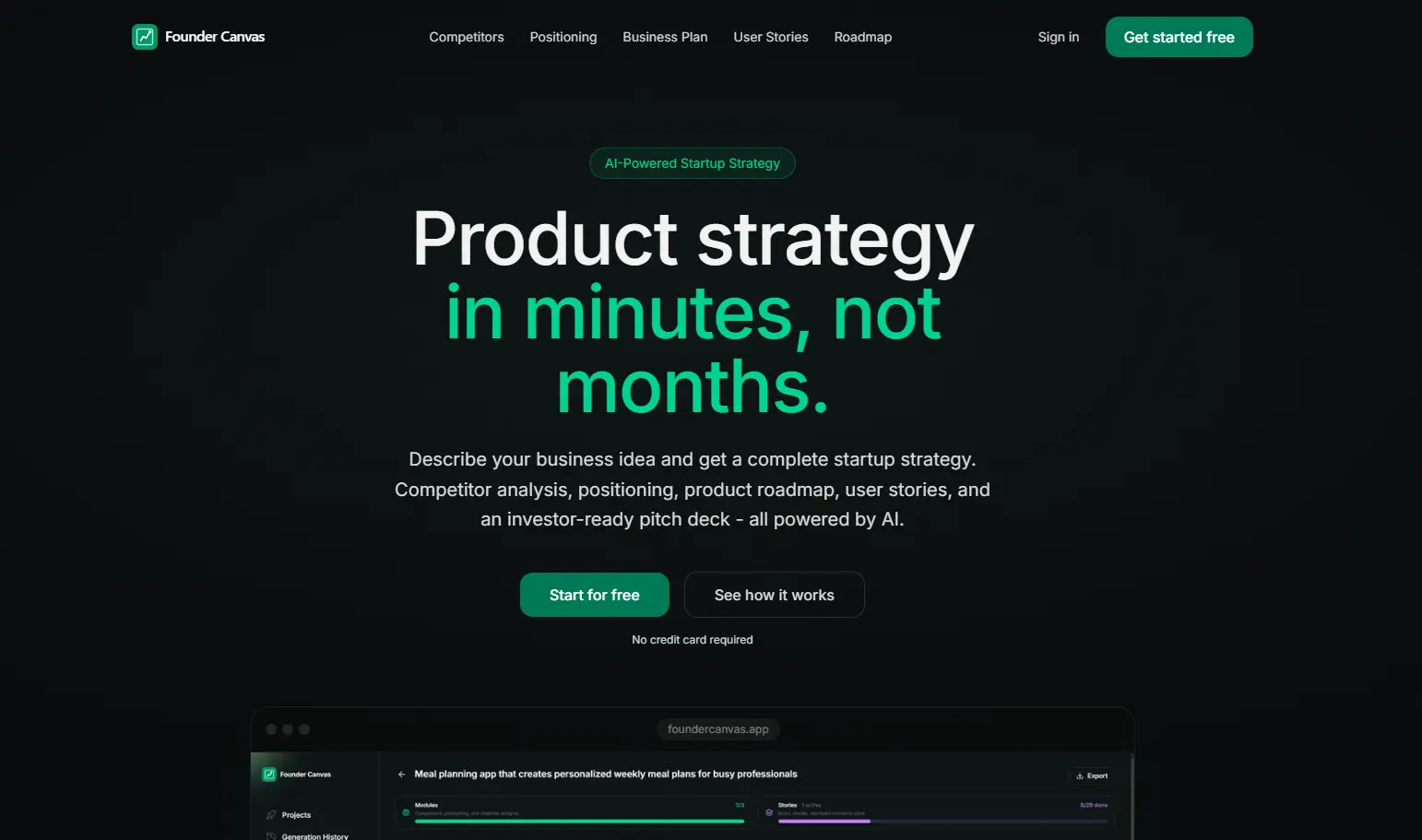 Screenshot 1 of Founder Canvas