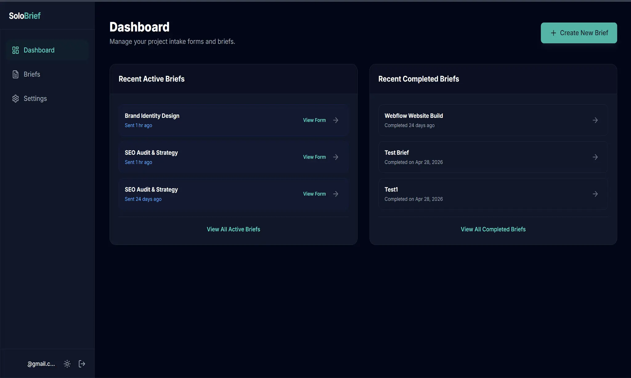 Screenshot 1 of SoloBrief