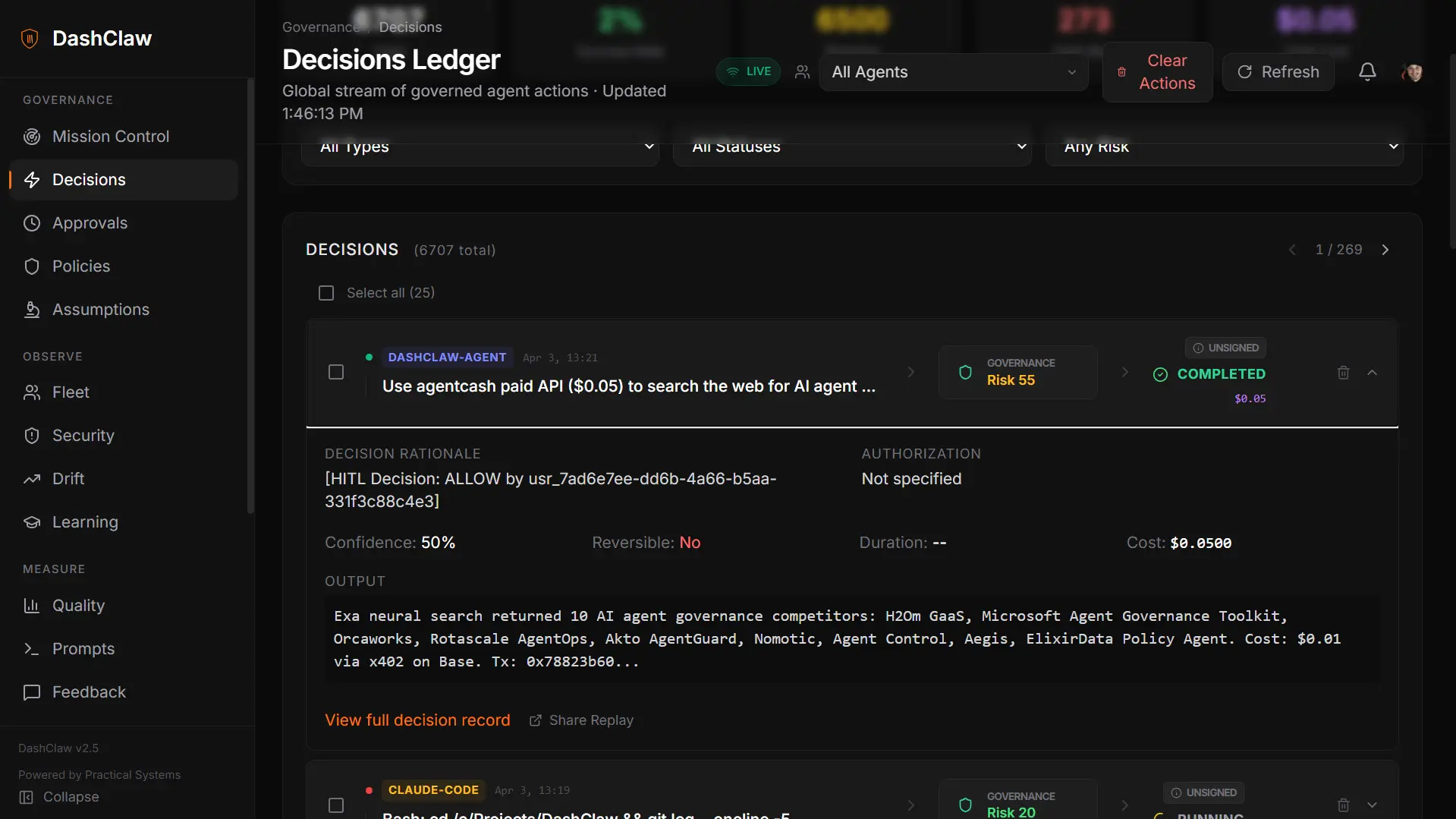 Screenshot 4 of DashClaw