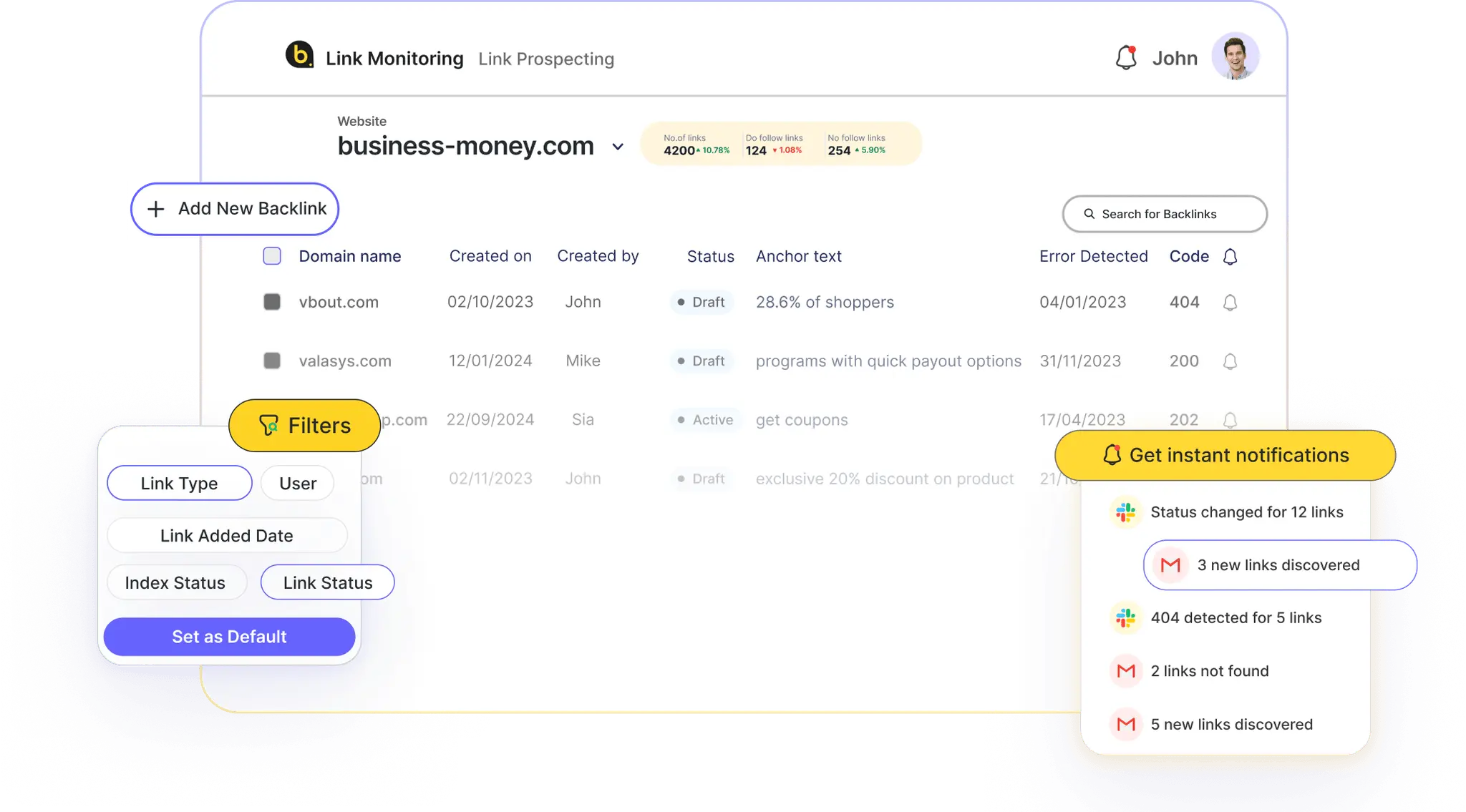 Screenshot 2 of Backlink Monitor