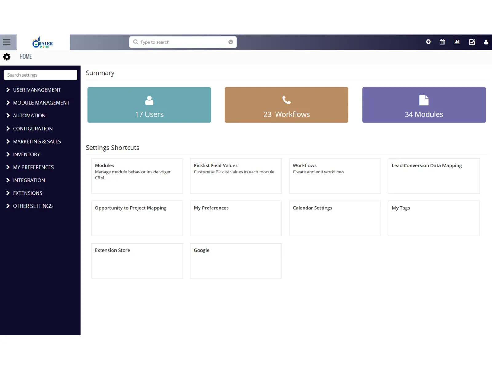 Screenshot 1 of CRM Dialer Integration