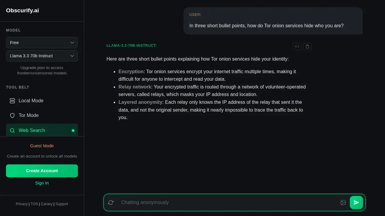 Screenshot 2 of Obscurify.ai