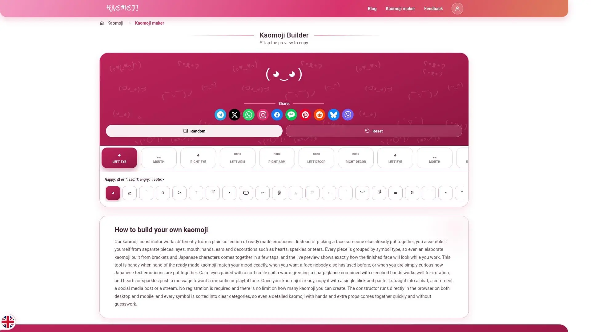 Screenshot 2 of Kaomoji.by - Japanese emoticons