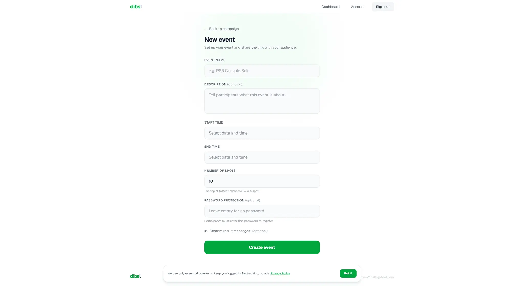 Screenshot 1 of dibsl
