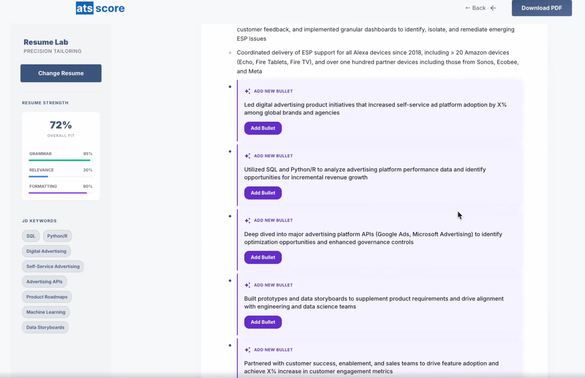 Screenshot 2 of Free AI Resume Keywords Checker