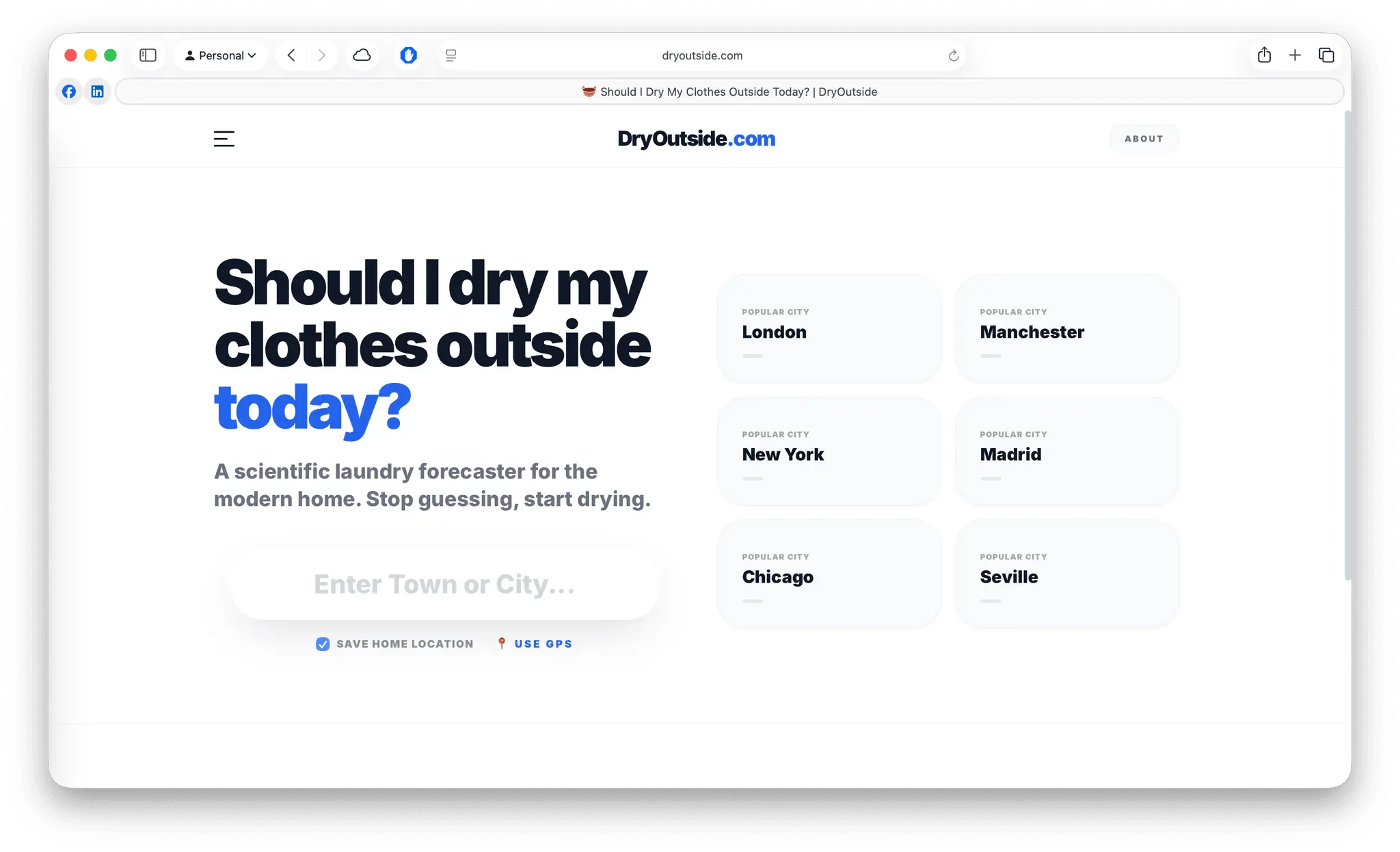 Screenshot 1 of DryOutside.com