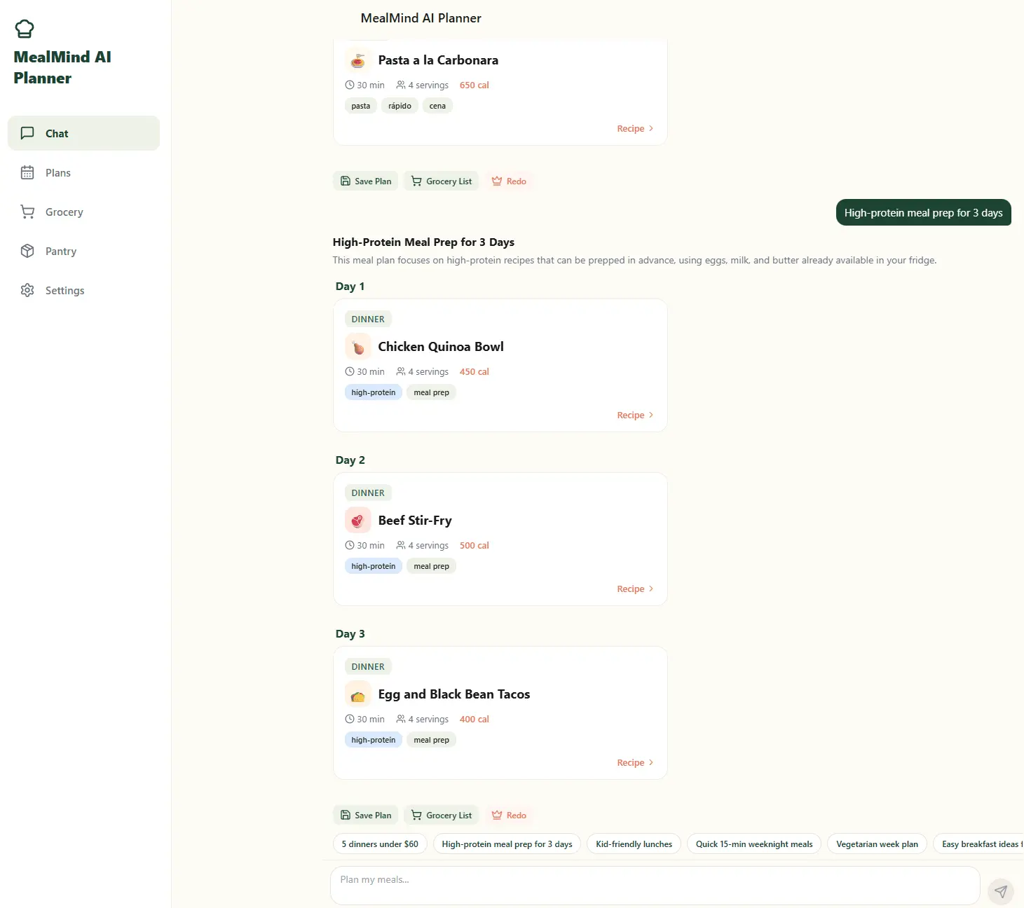 Screenshot 3 of MealMind AI Planner