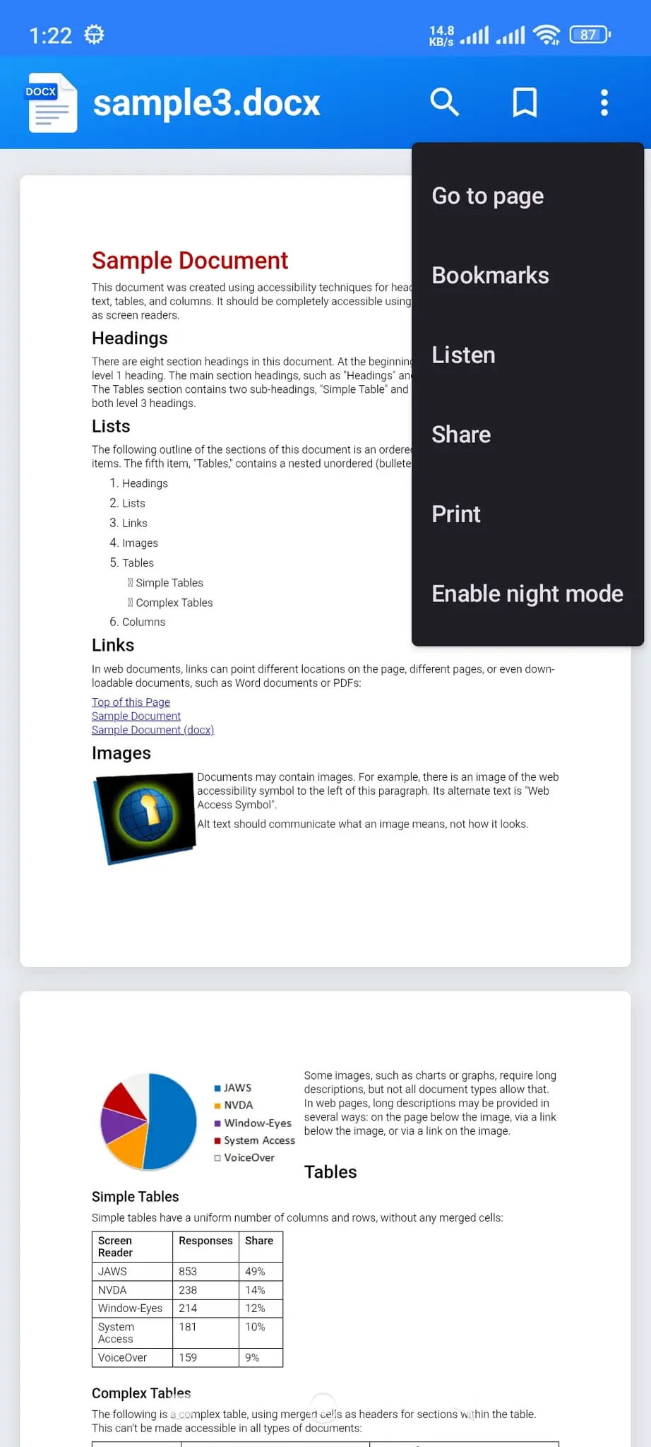 Screenshot 4 of Docx Viewer
