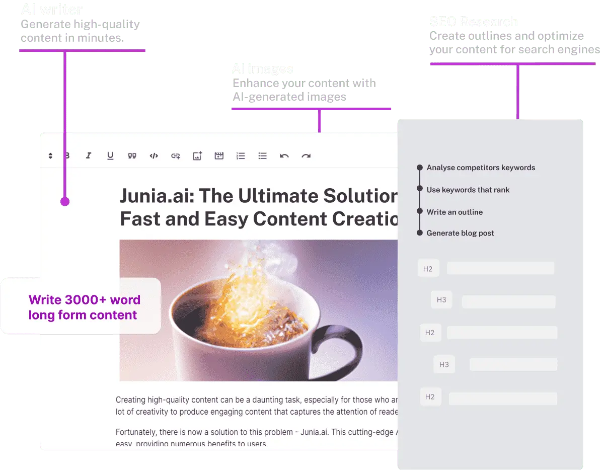 Screenshot 1 of Junia AI