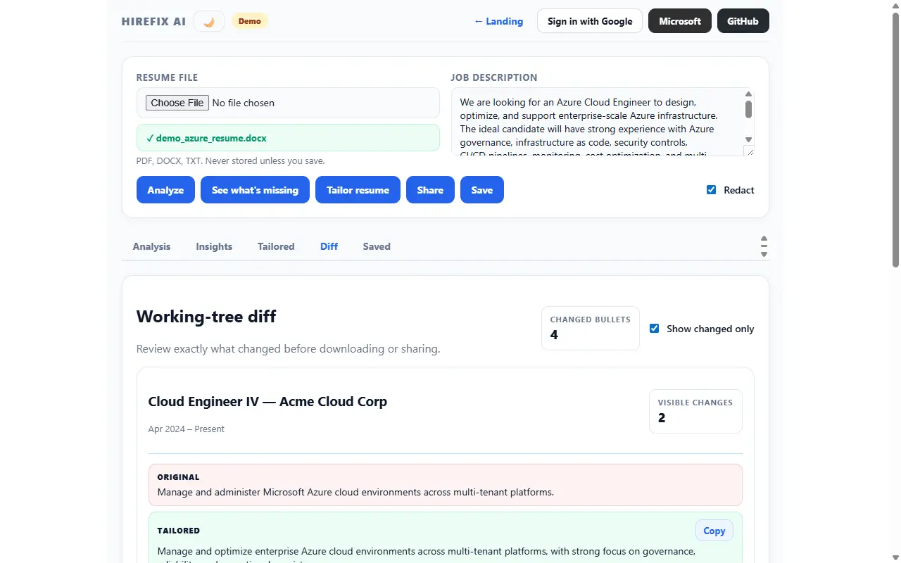 Screenshot 2 of HireFix AI