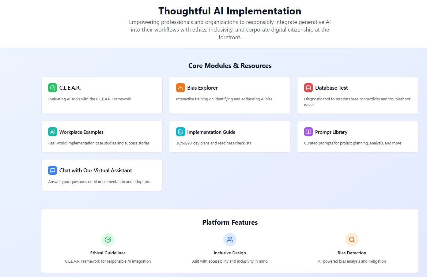 Screenshot 1 of AI Implementation Toolkit