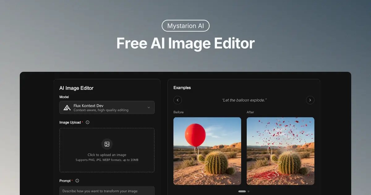 Screenshot 1 of Mystarion AI Image Editor