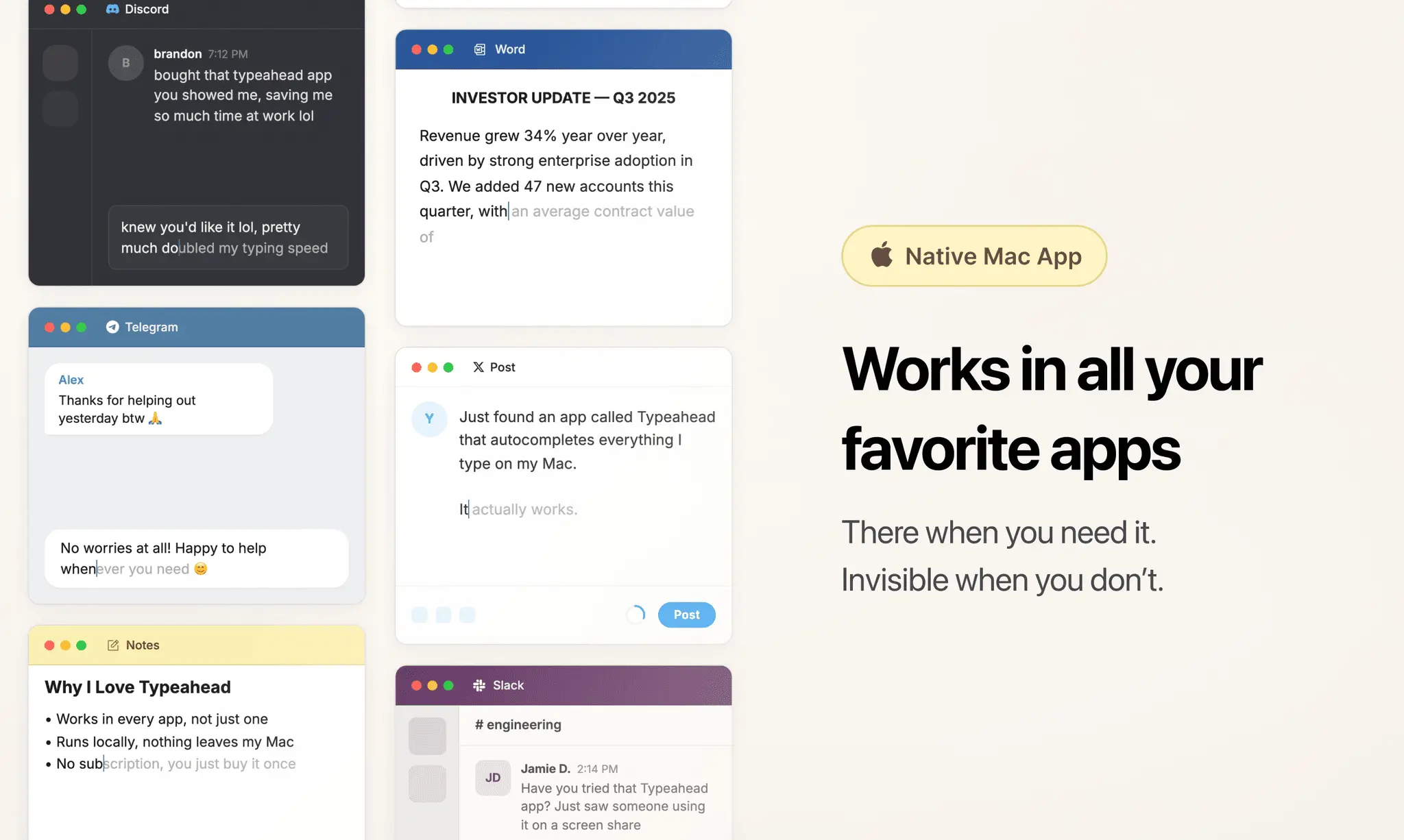 Screenshot 4 of Typeahead — AI autocomplete everywhere