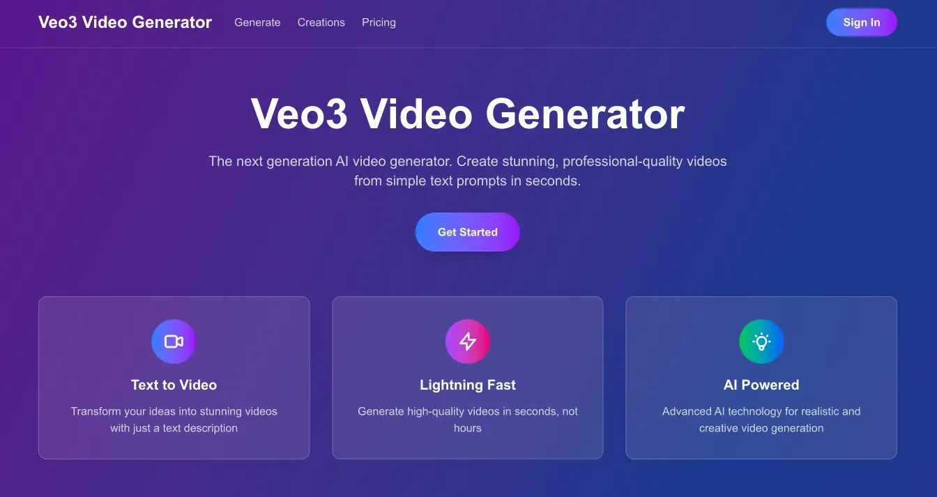 Screenshot 1 of Veo3 Video Generator