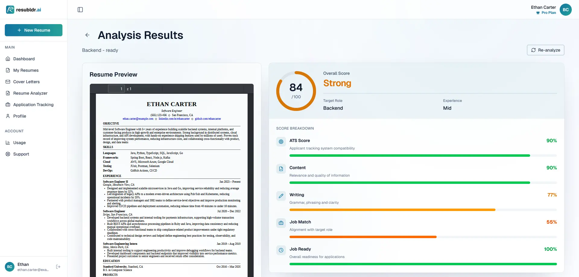 Screenshot 3 of resubldr.ai