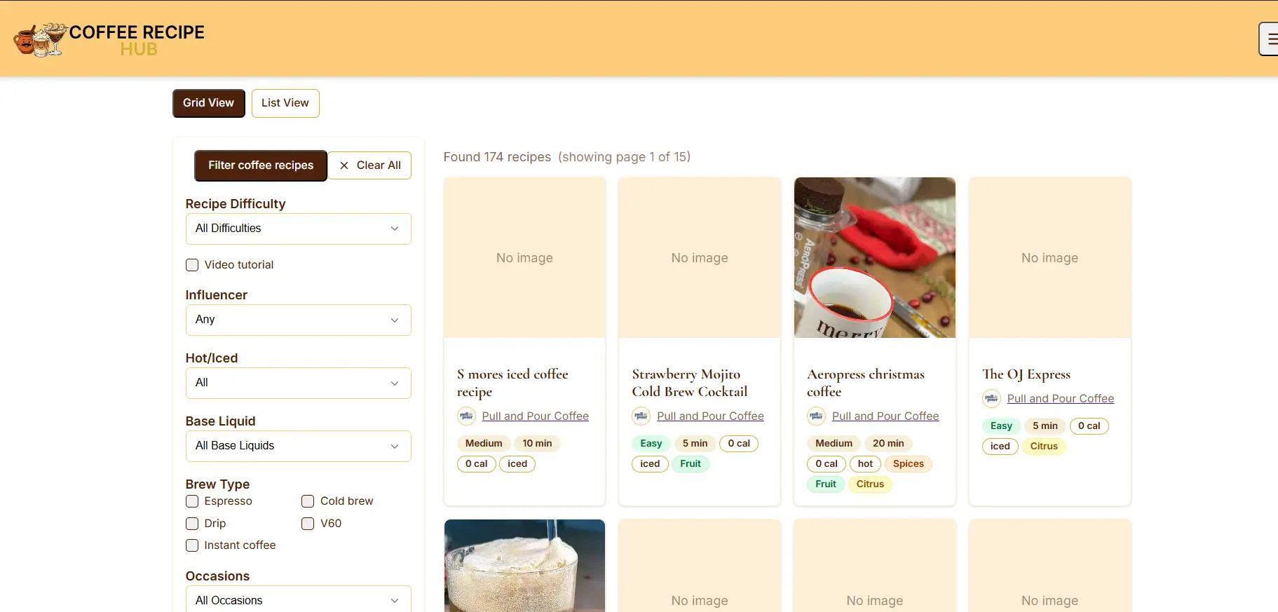 Screenshot 1 of Coffee recipe hub