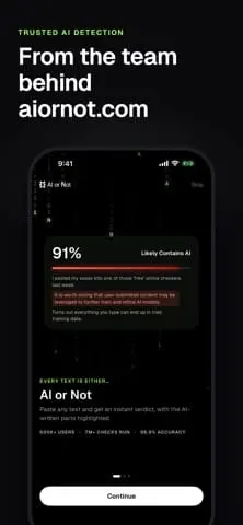 Screenshot 1 of AI or Not: Text Detector